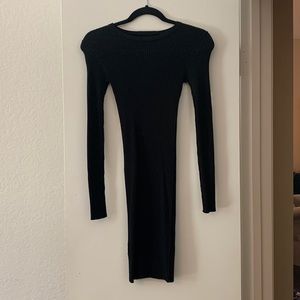 Black ribbed dress